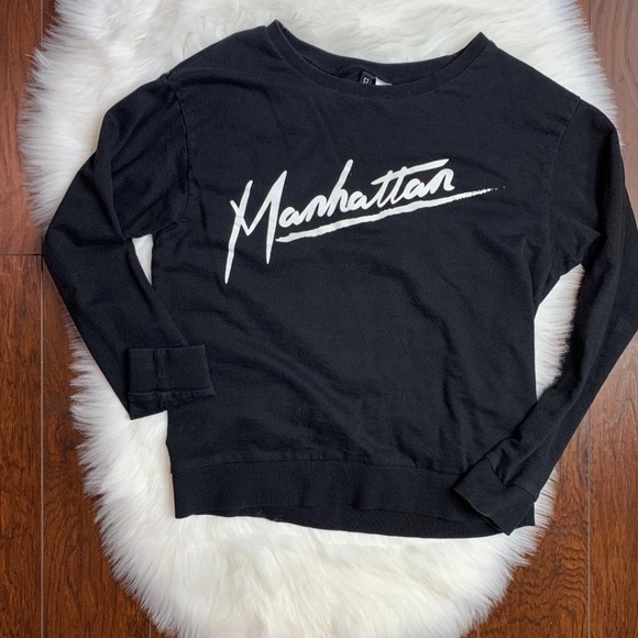 Divided Black 'Manhattan' Crew Neck Oversized Sweater (S) - Picture 6 of 8